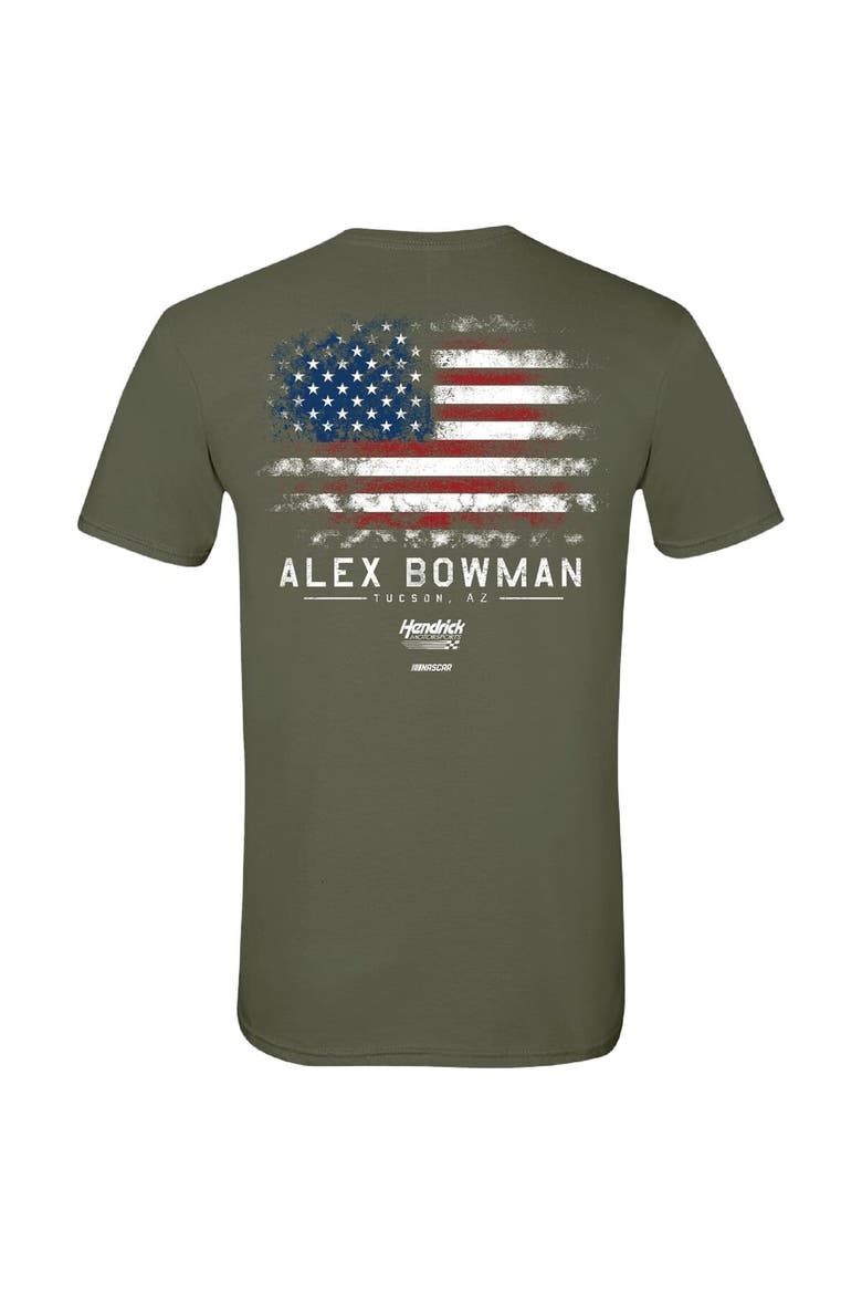 Men's Hendrick Motorsports Team Collection Green Alex Bowman Flag T-Shirt, Alternate, color, Green