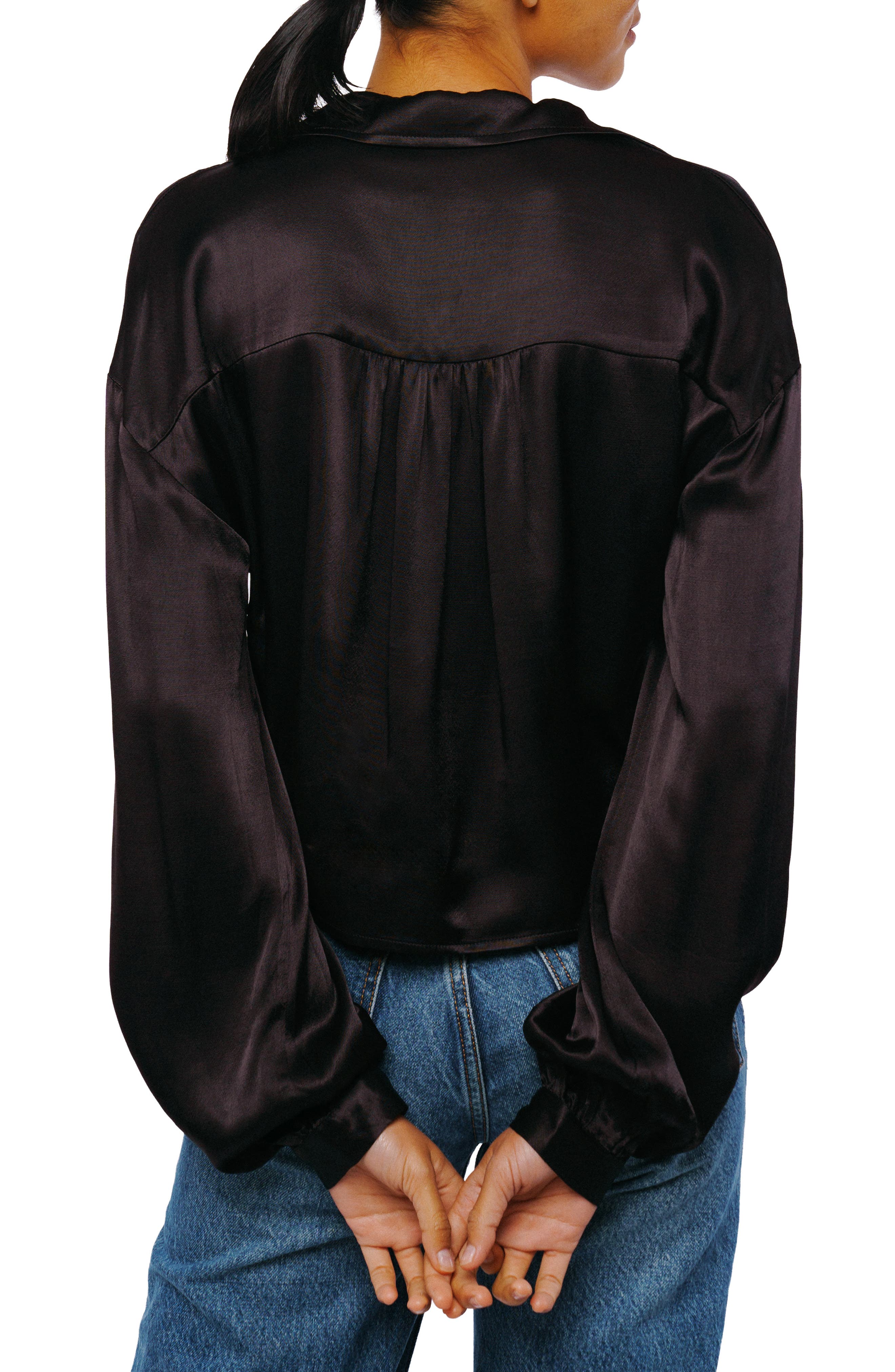 Teresa Satin Button-Up Top - image 2