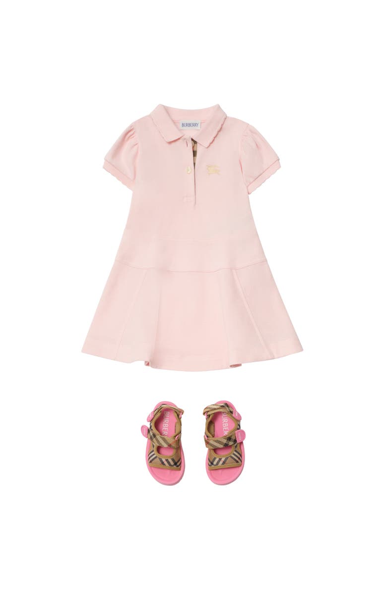 Burberry Cotton Polo Shirt Dress, Alternate, color, Ice Pink