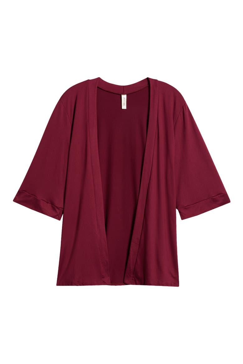 Open Front Cardigan, Alternate, color, WINE