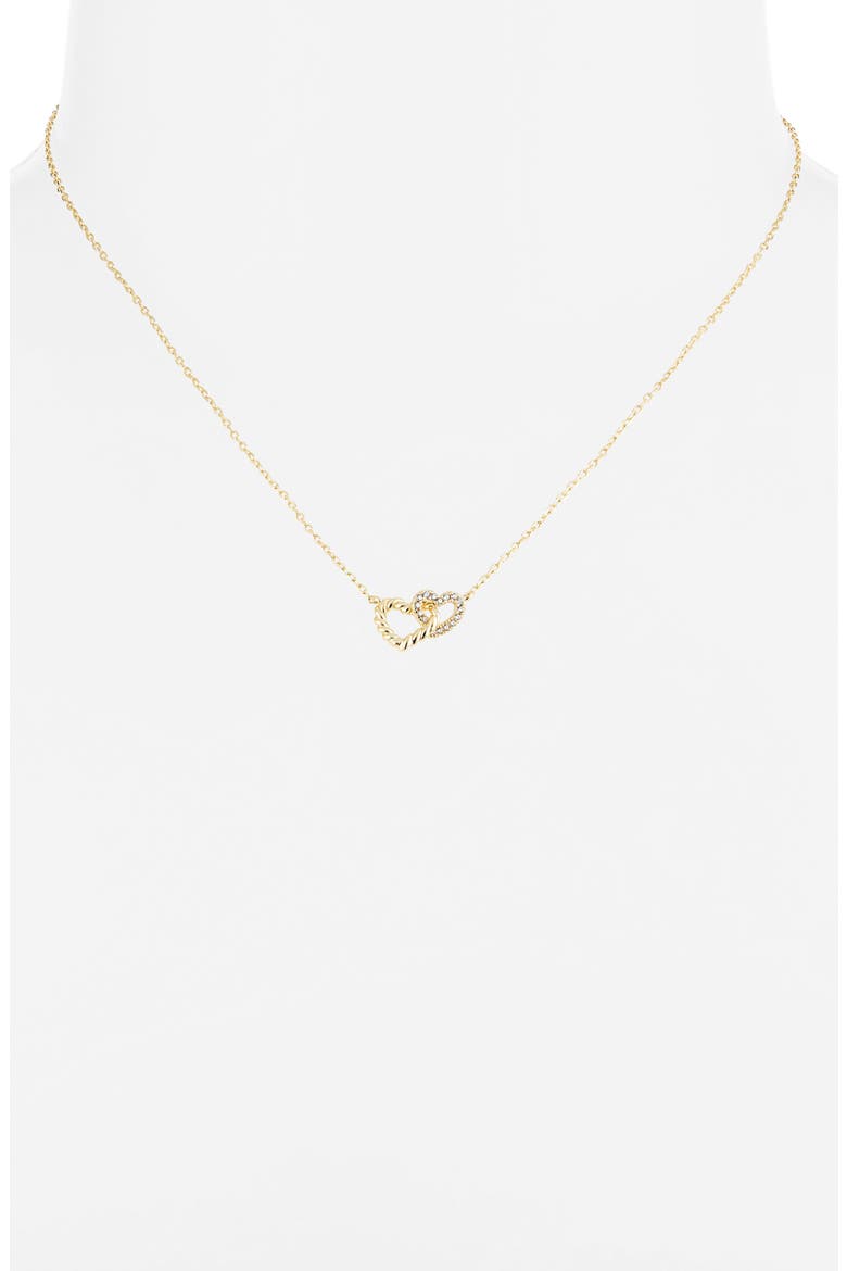 Rope Interlocking Heart Necklace, Alternate, color, GOLD