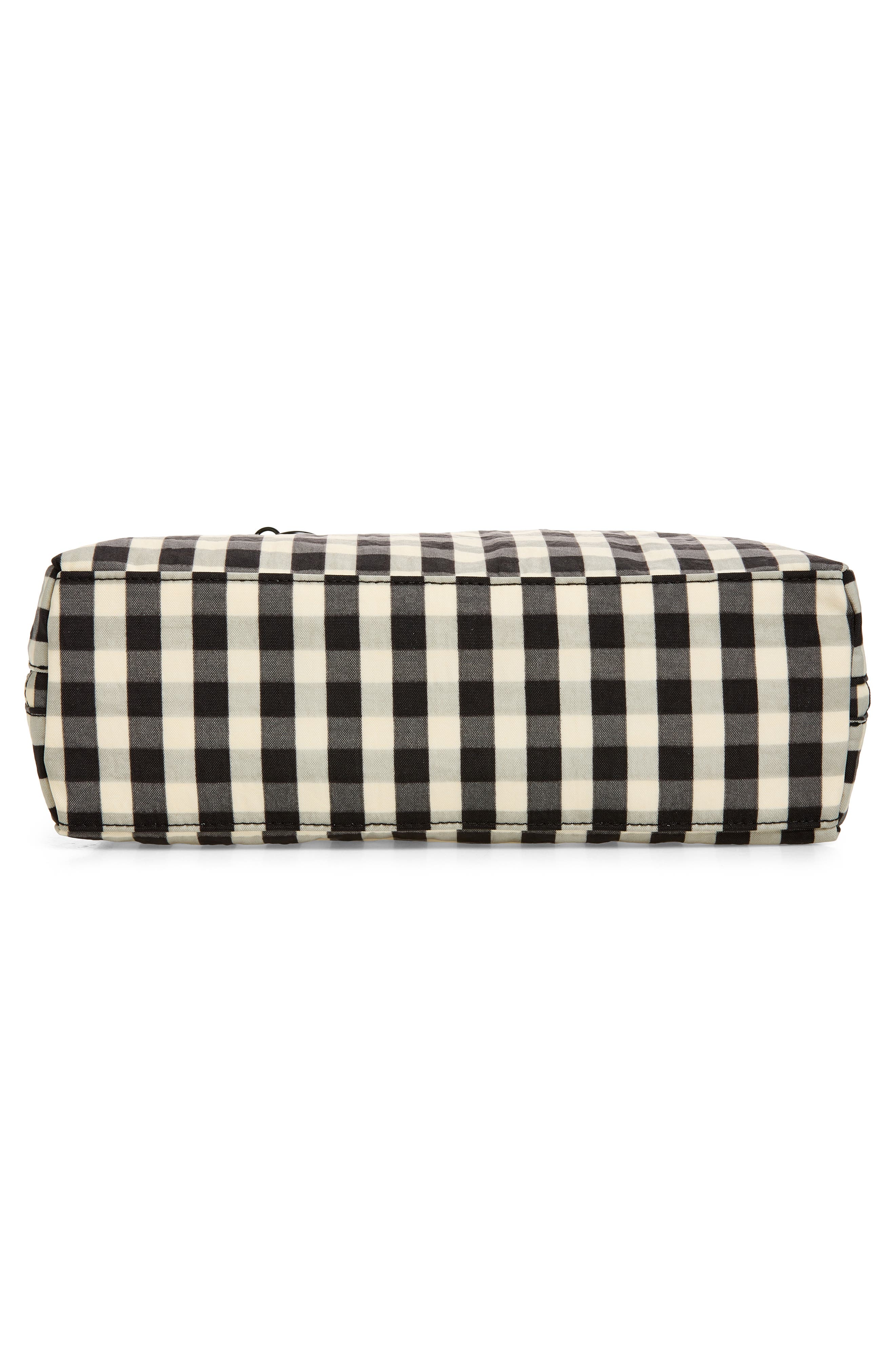 Recycled Nylon Bowler Bag, Alternate, color, BLACK AND CREAM GINGHAM