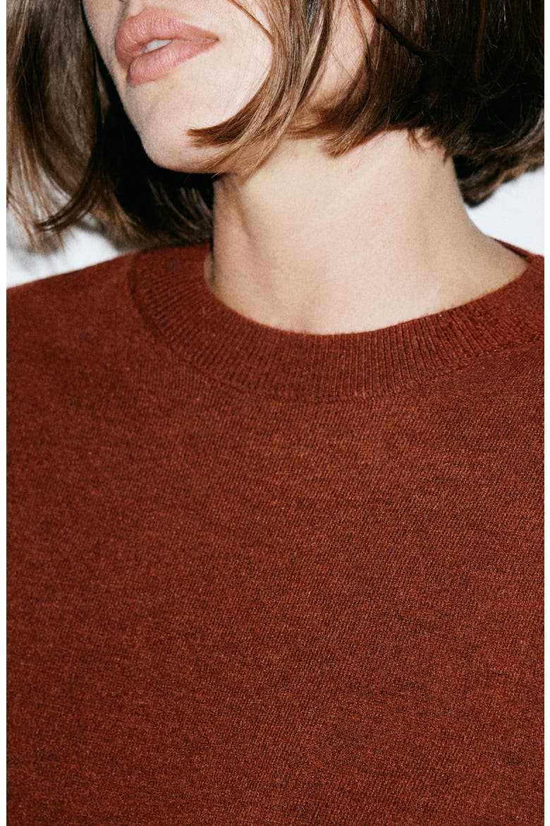 Oversize Crewneck Sweater, Alternate, color, RUSSET