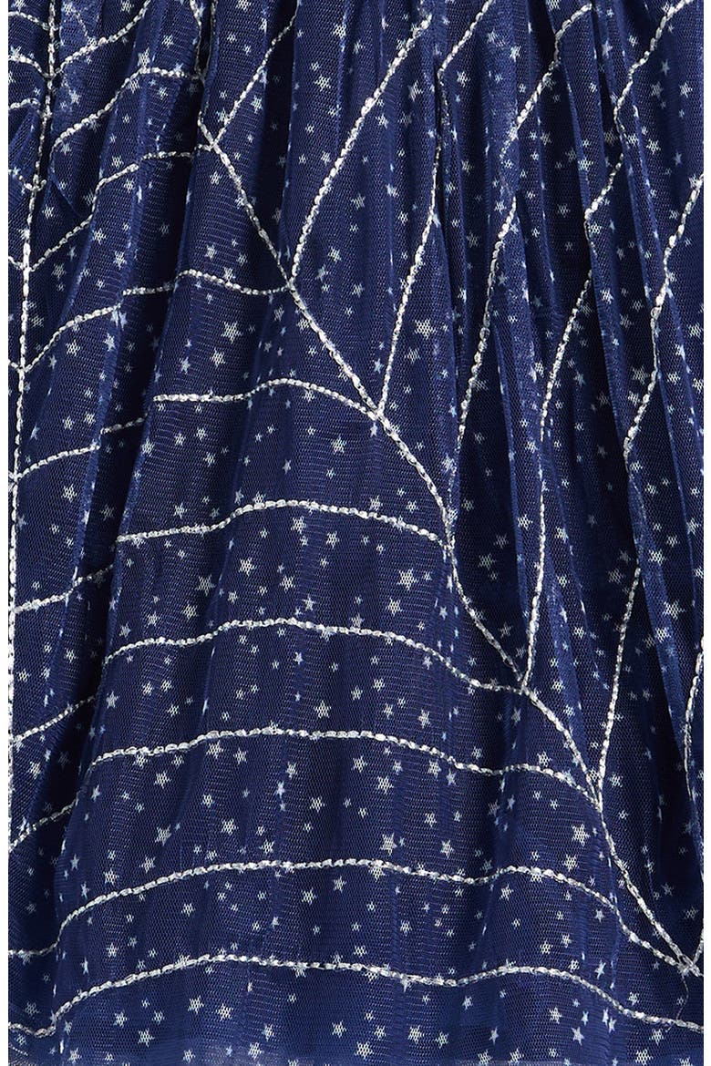 Kids' Appliqué Tulle Dress, Alternate, color, NAVY SPIDERS WEB