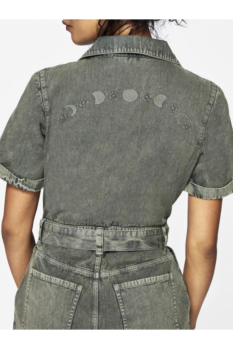 Nuit Cotton Moon Embroidered Jumpsuit, Alternate, color, Green