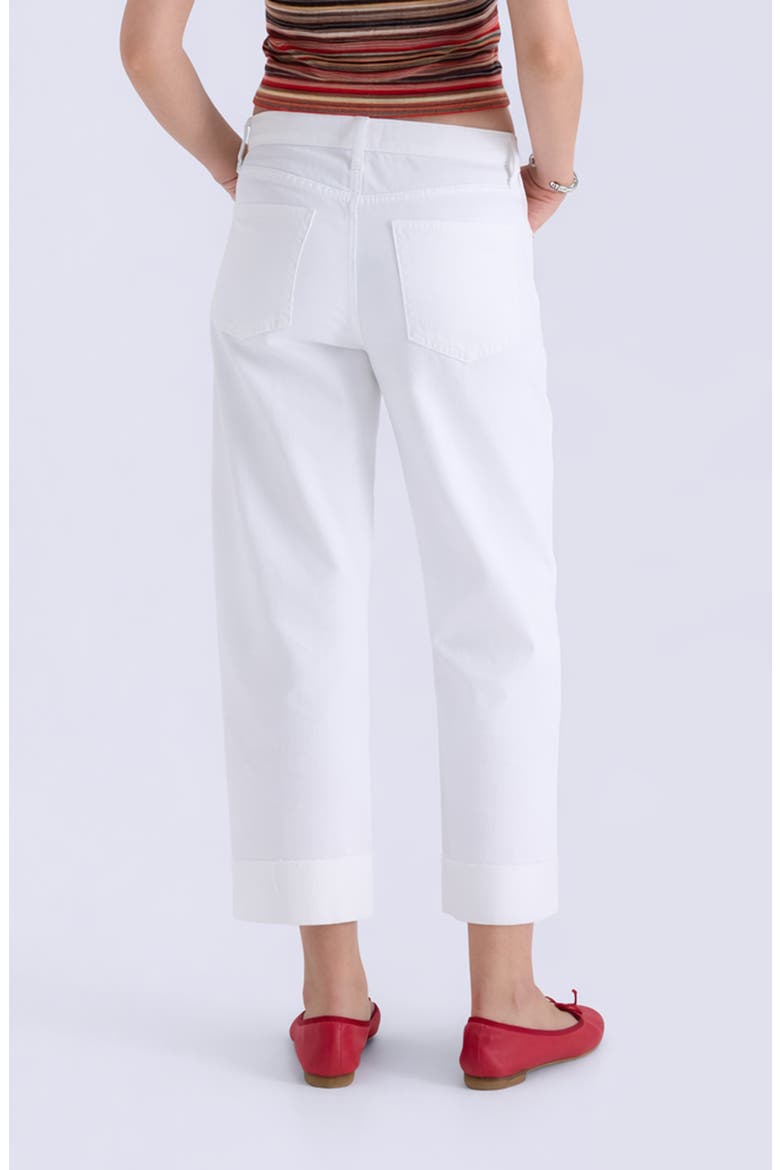 Kacey Cuffed Mid Rise Boyfriend Jeans, Alternate, color, OPTIC WHITE