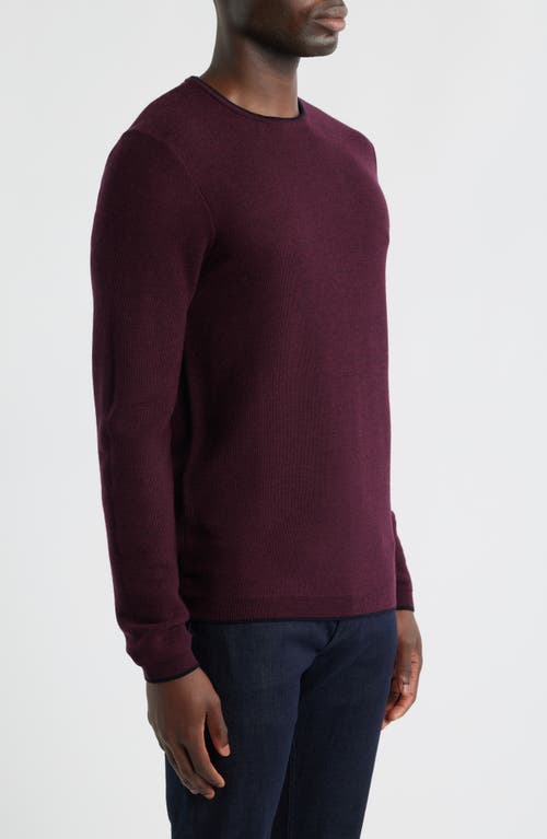 Jack Victor Belvedere Tipped Merino Wool Sweater In Burgundy