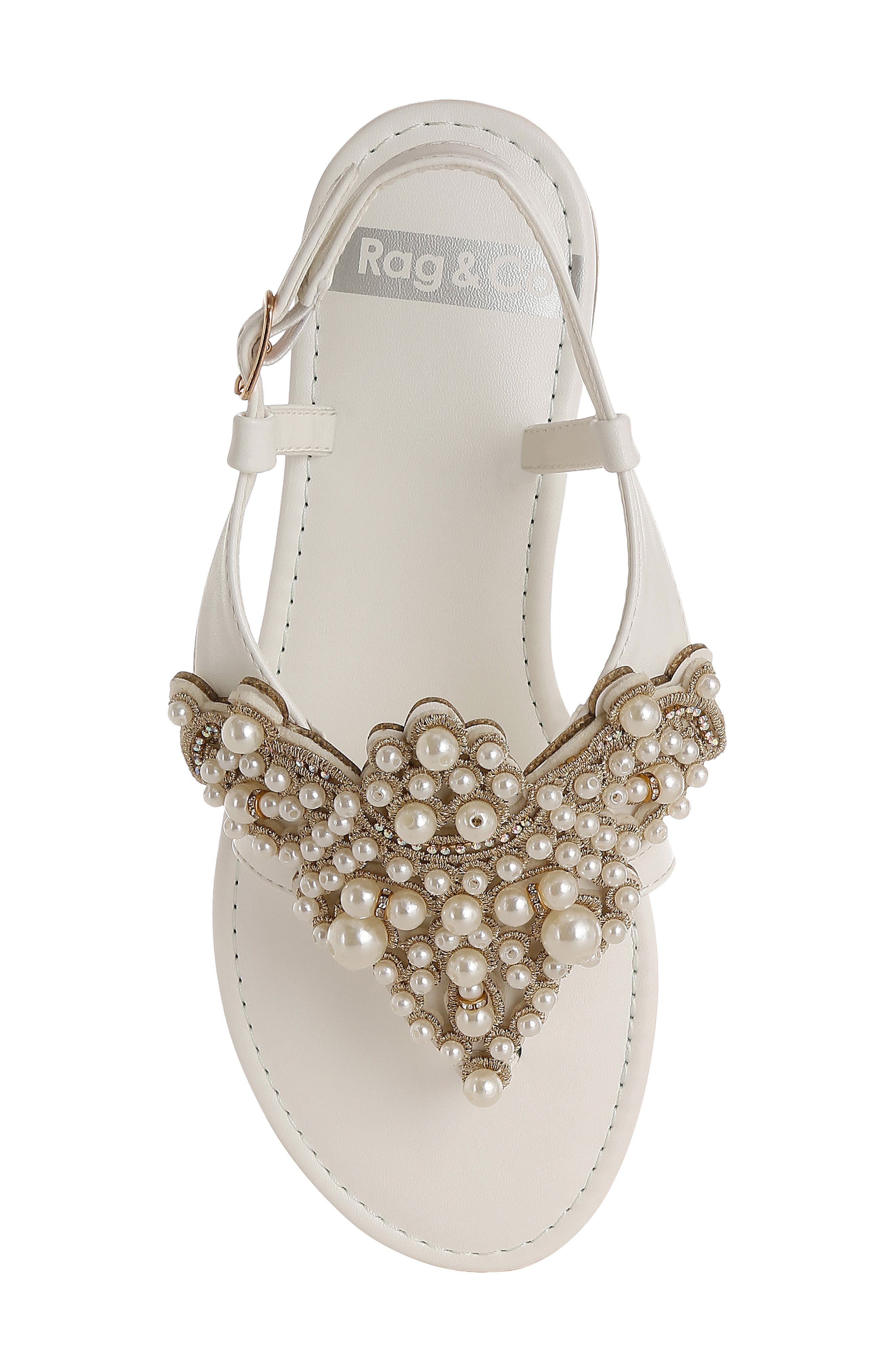 Rag & Co Nayasa Faux Pearl Sandal, Alternate, color, 