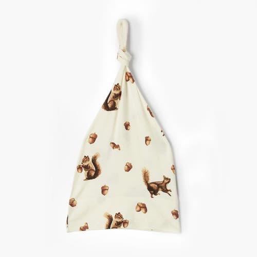 Milkbarn Luxe Stretch Newborn Gown And Hat Set In Brown