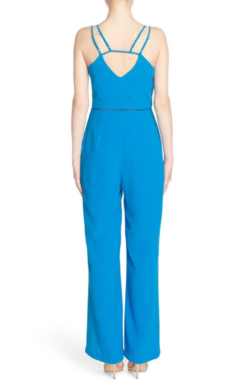 Adelyn Rae Sleeveless Crepe Jumpsuit In Blue