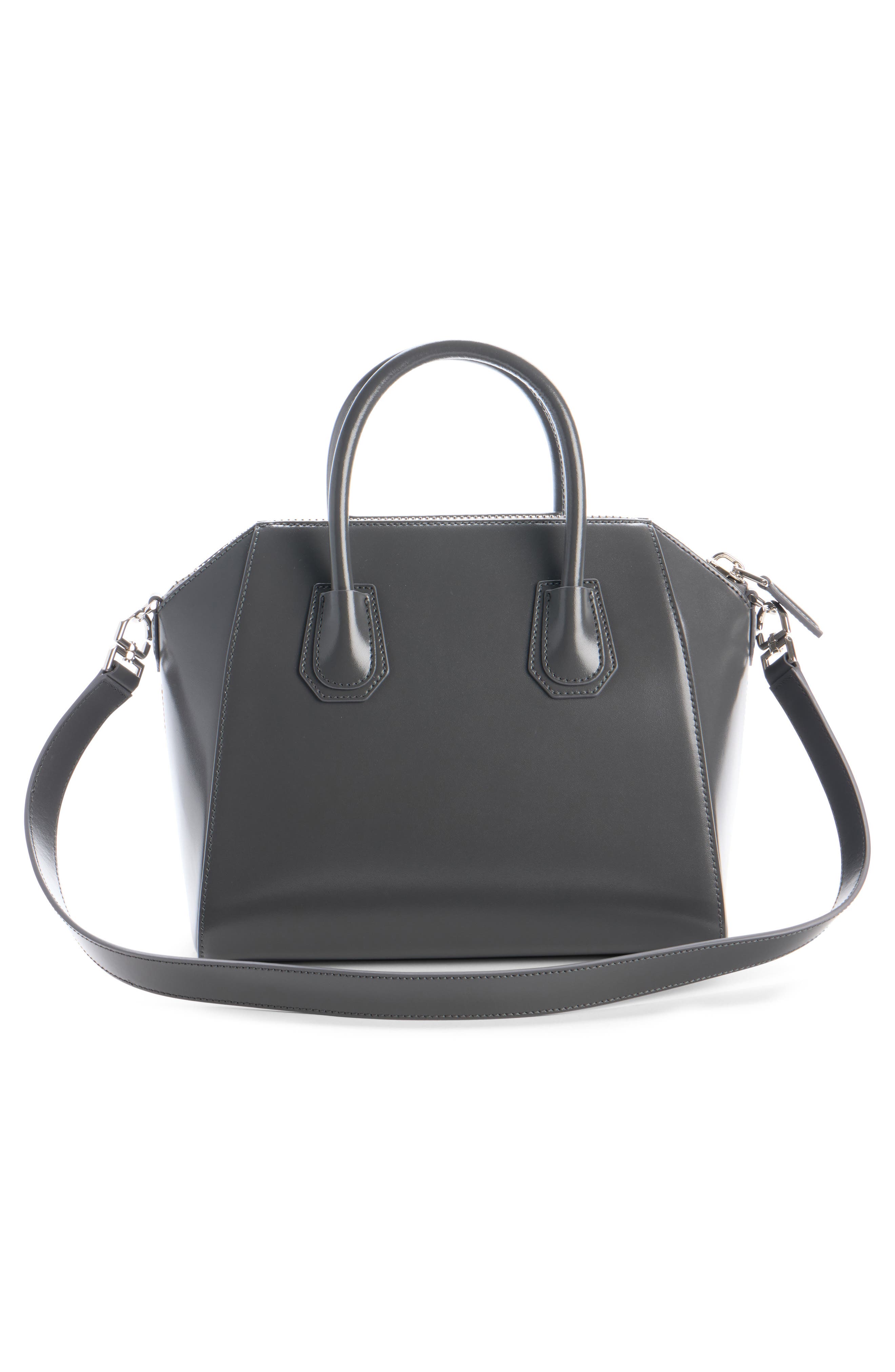 Givenchy Mini Antigona Leather Satchel, Alternate, color, Dark Grey