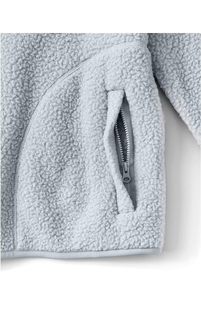 Lands' End Half Zip Cozy High Pile Fleece Pullover, Alternate, color, Pale Gray