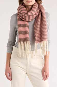 AREA STARS Cozy Stripe Fringe Scarf