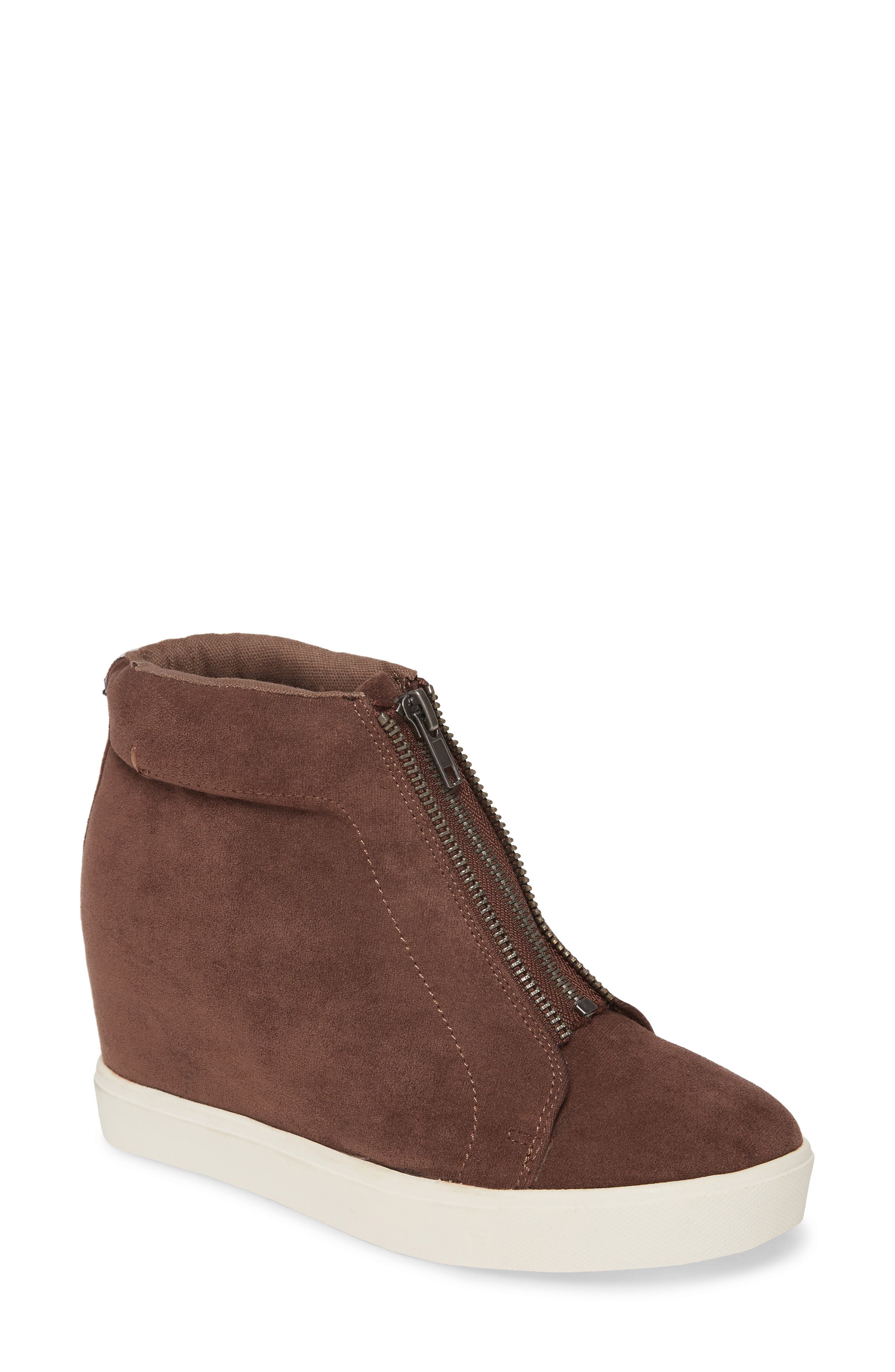 Zippy Hidden Wedge Sneaker, Main, color, CHOCOLATE