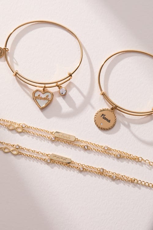 Alex And Ani Mamá Charm Bangle Bracelet In Gold
