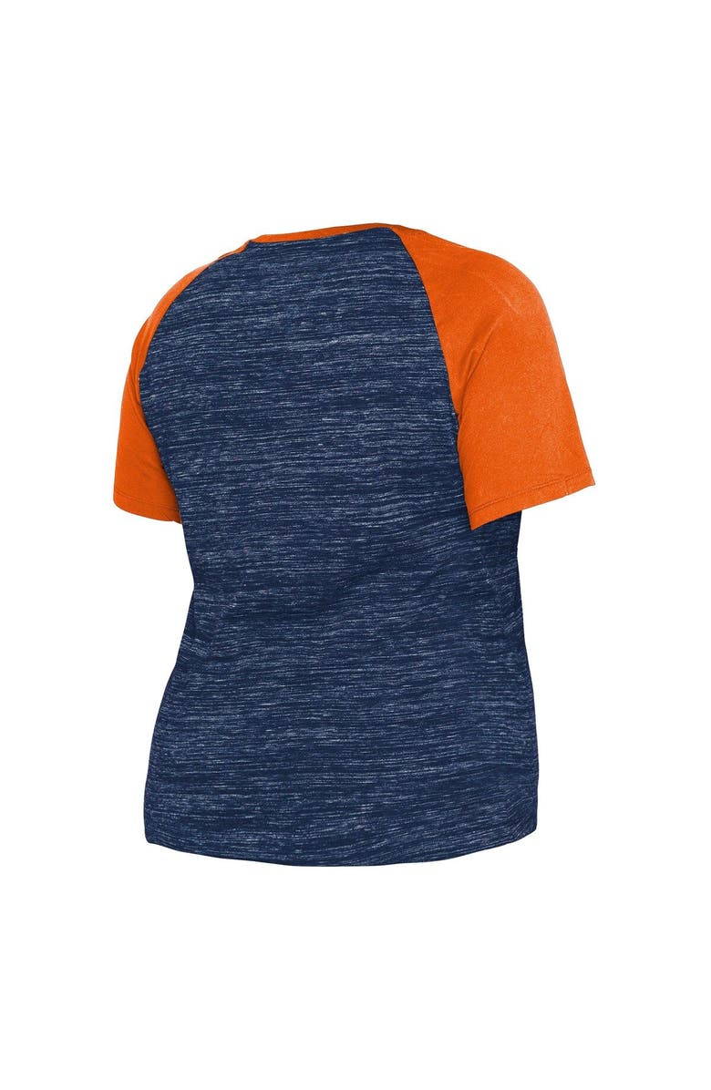 New Era Women's New Era Navy Detroit Tigers Plus Size Space Dye Raglan V-Neck T-Shirt, Alternate, color,