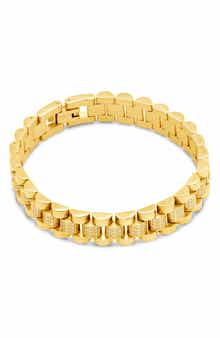 Sterling Forever CZ Accent Watch Chain Bracelet