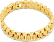 Sterling Forever CZ Accent Watch Chain Bracelet