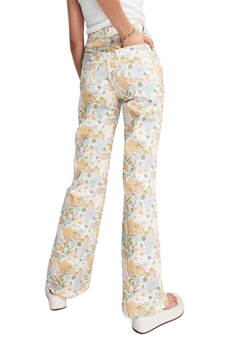 Retro Floral '90s Flare Pants, Alternate, color, MULTI