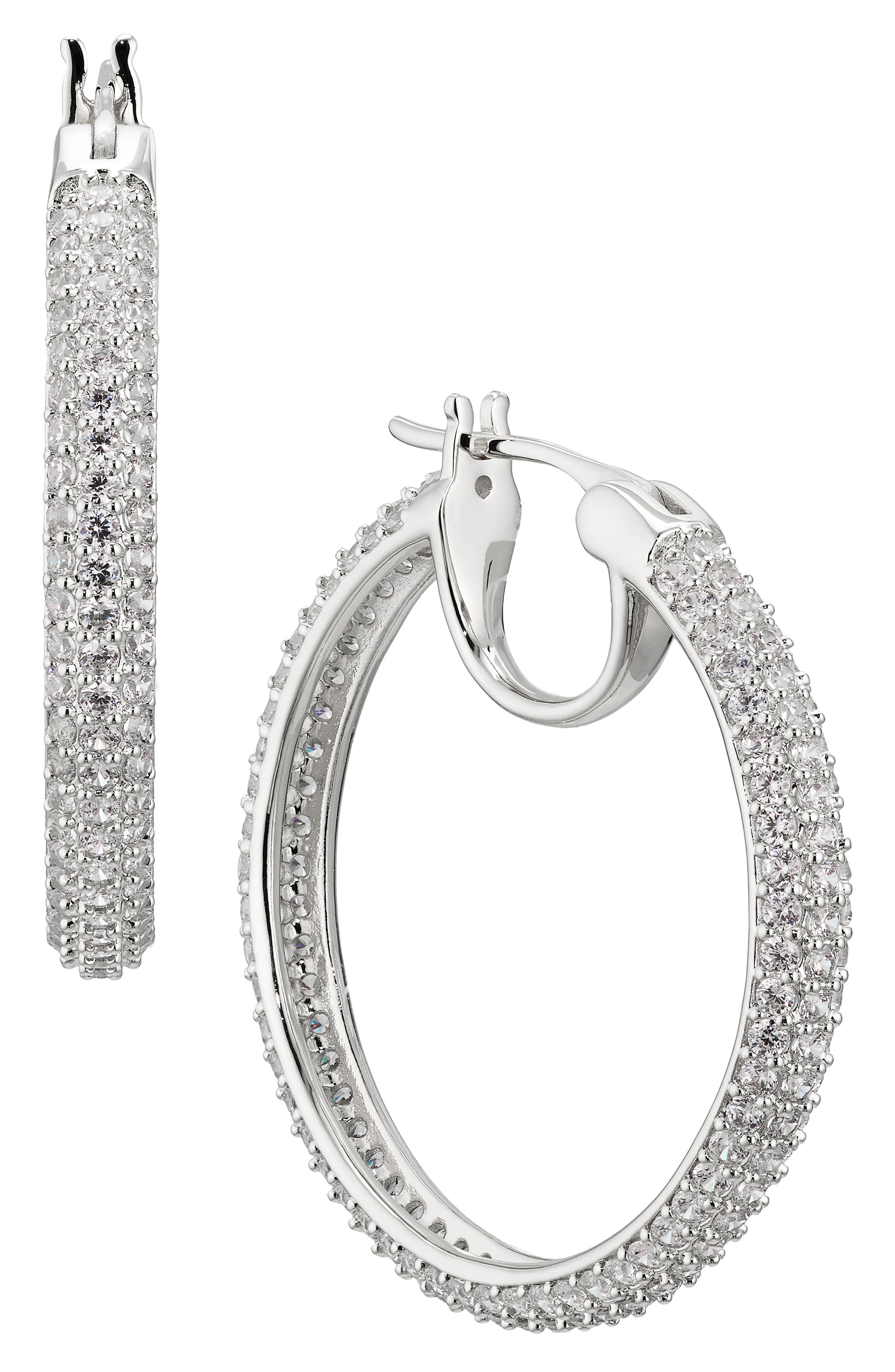 Nadri Pavé the Way Medium Hoop Earrings