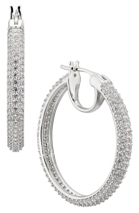 Pavé the Way Medium Hoop Earrings
