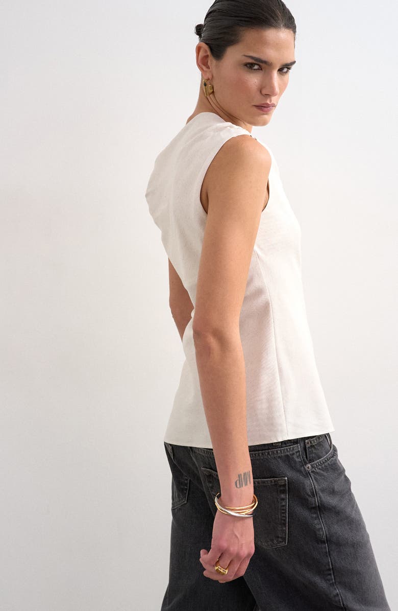 Topshop Twist Asymmetric One Shoulder Top, Alternate, color, Ecru