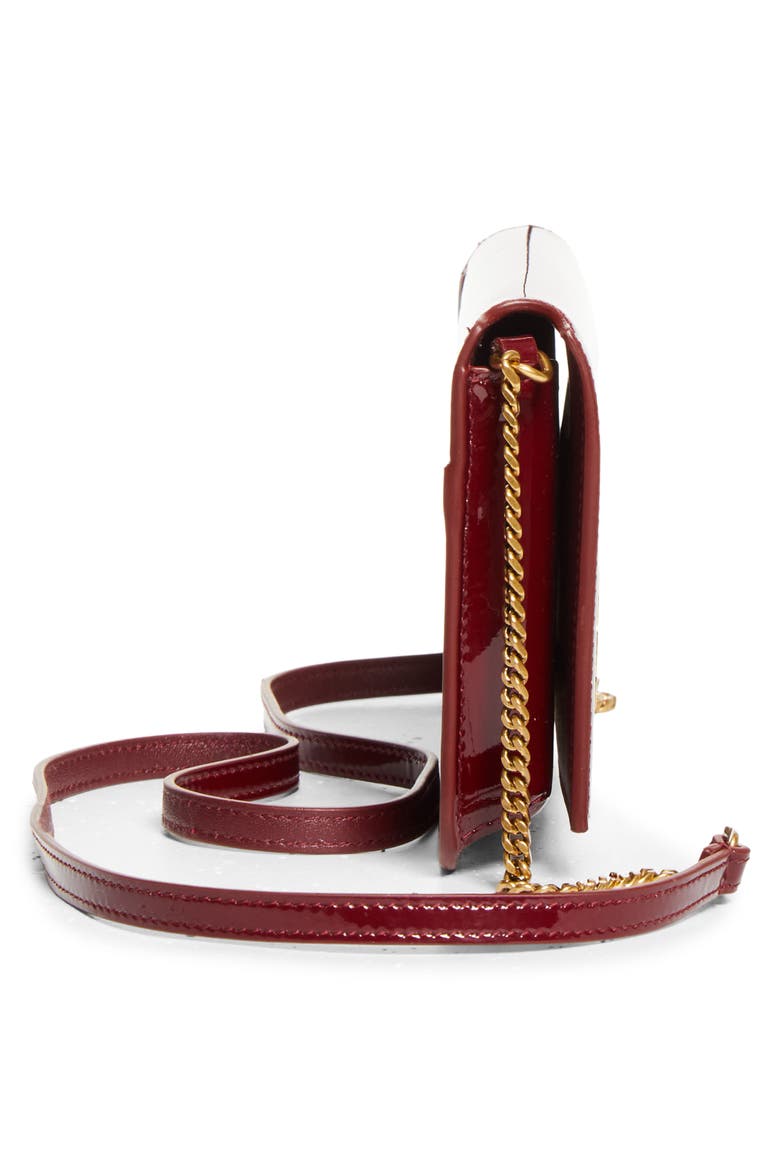 Cassandre Patent Leather Phone Bag, Alternate, color, GRENADE