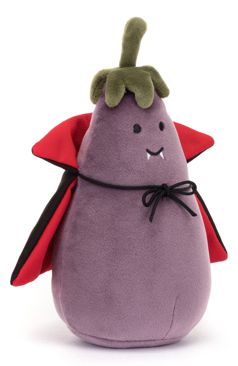 Jellycat Vivacious Eggplant Vampire Plush Toy, Main, color,