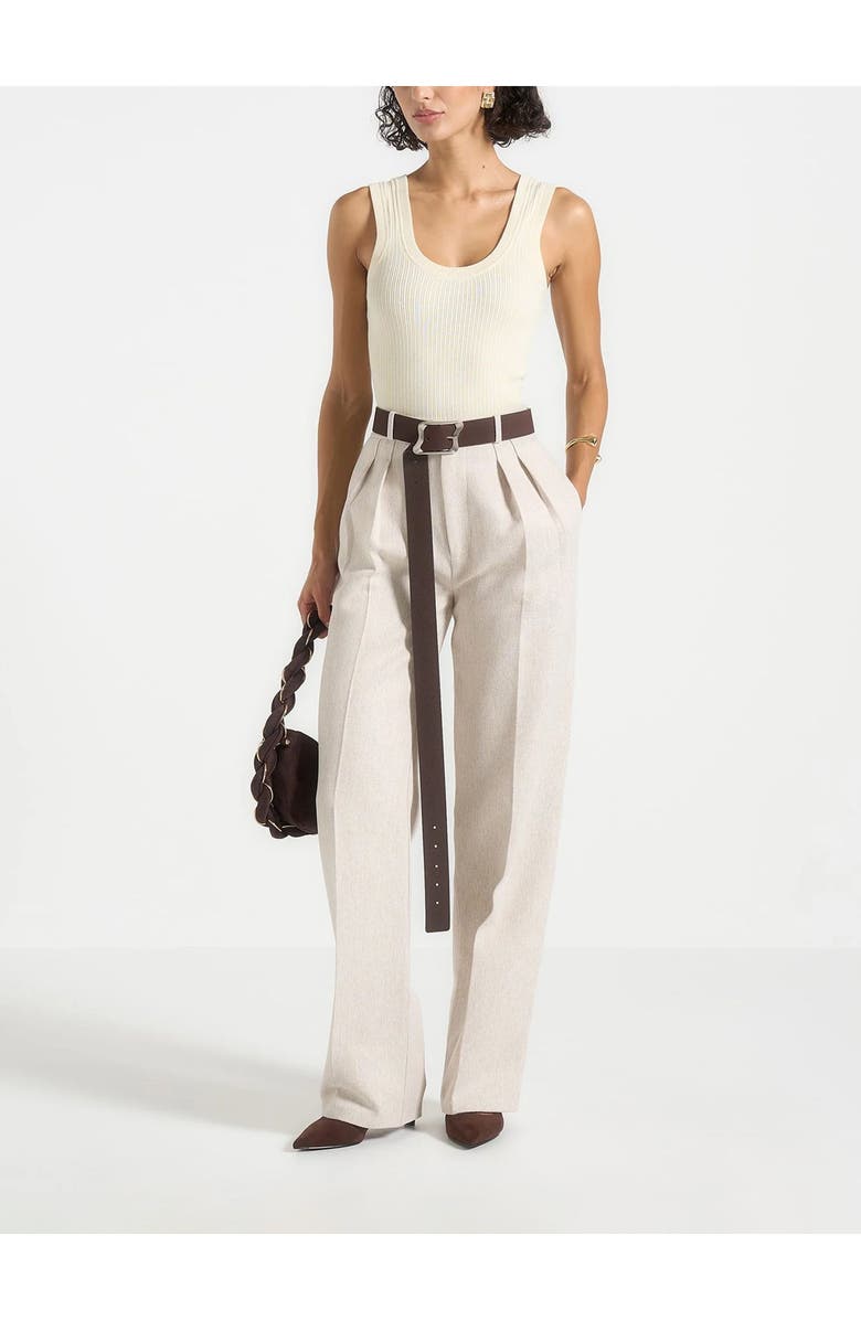 Manière De Voir Liane Scoop Neck Ribbed Vest, Alternate, color, Cream
