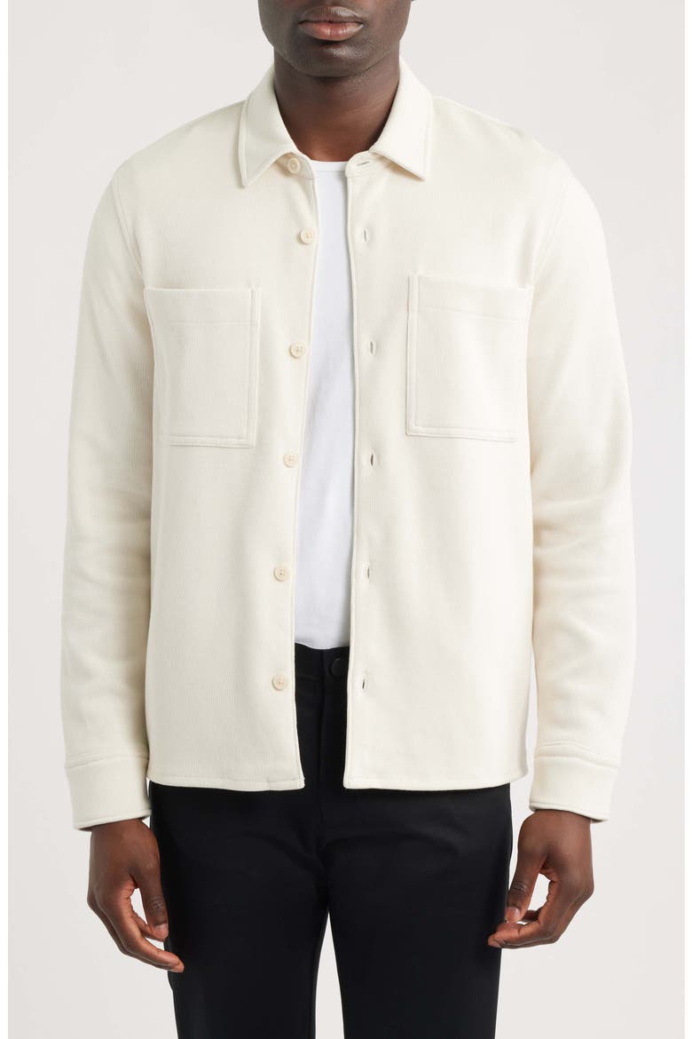 French Rib Shirt Jacket, Main, color, BLANCO