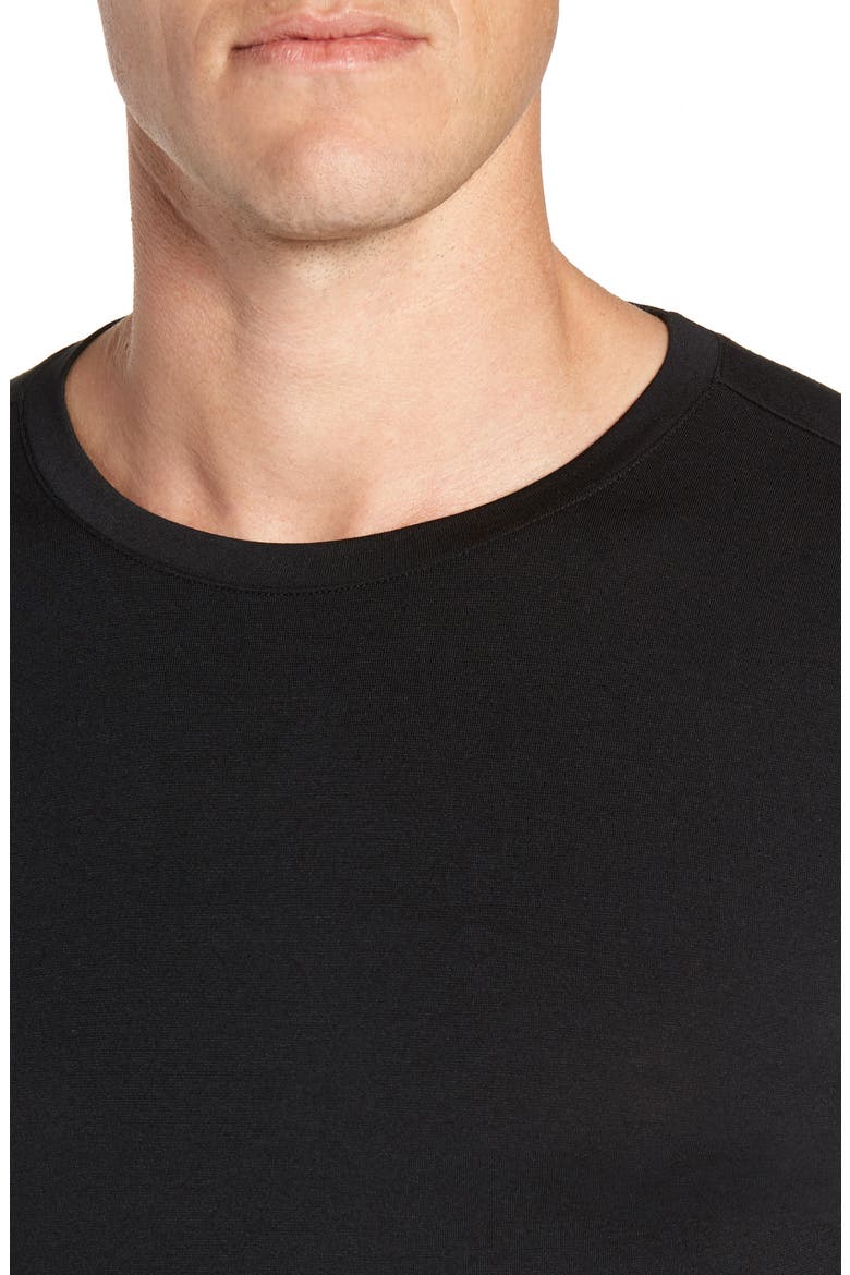 Sleek Heat Crewneck Long Sleeve T-Shirt, Alternate, color, BLACK