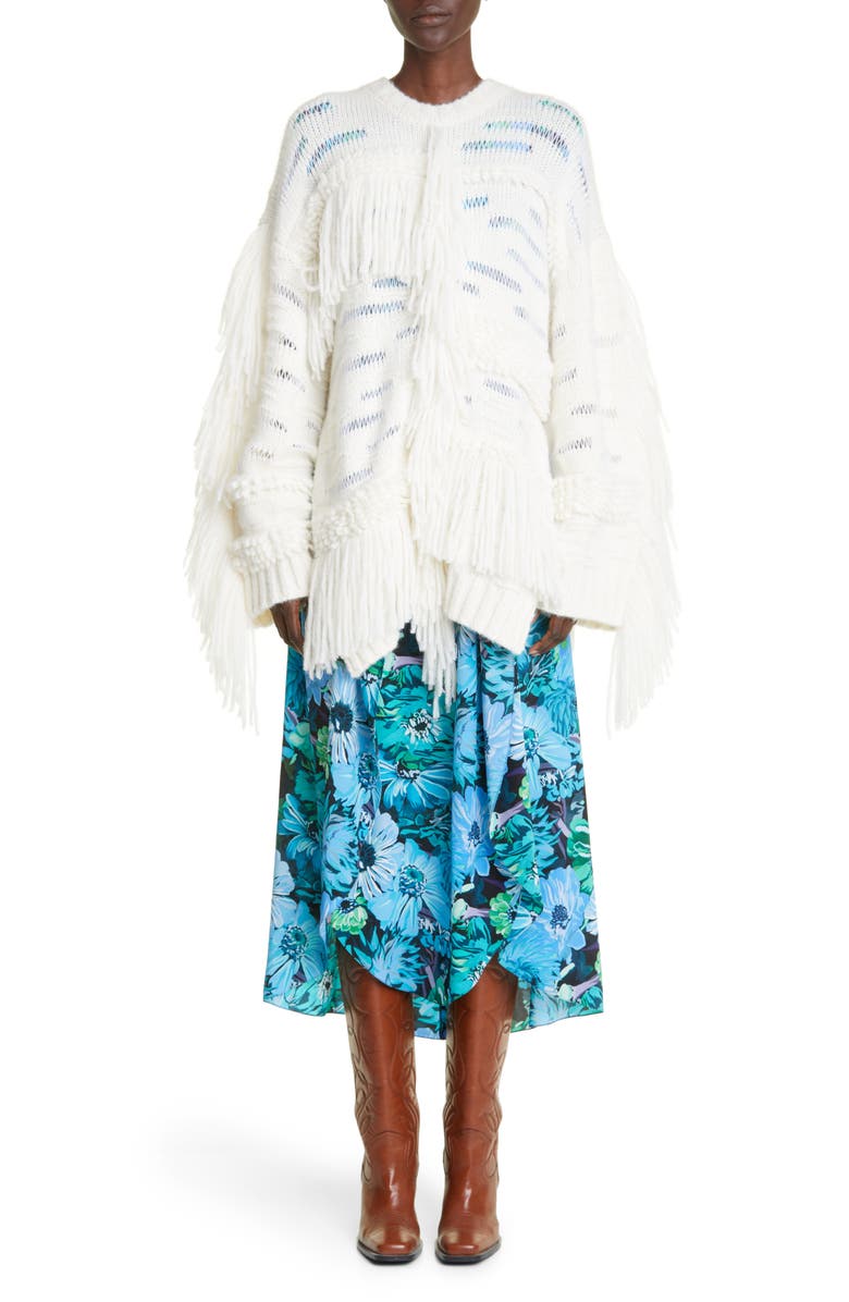 Stella McCartney Fringe Trim Alpaca & Wool Blend Sweater, Alternate, color,