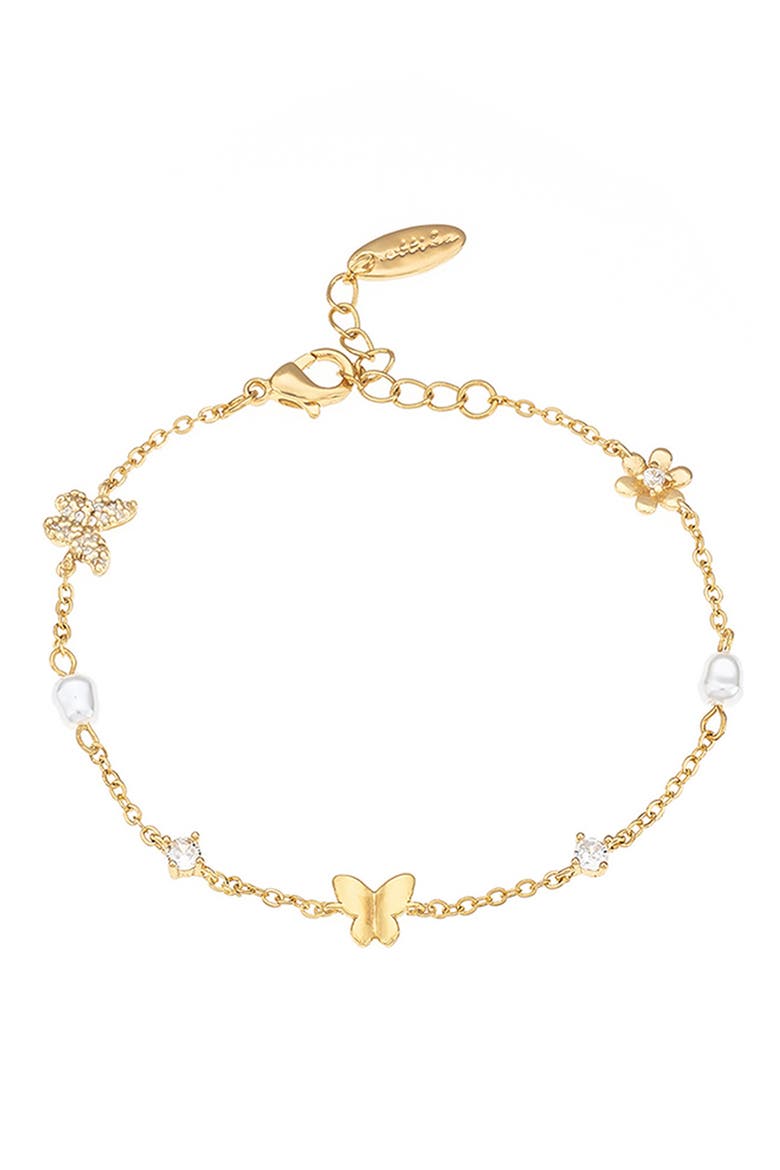 Butterfly Station Bracelet, Main, color, GOLD