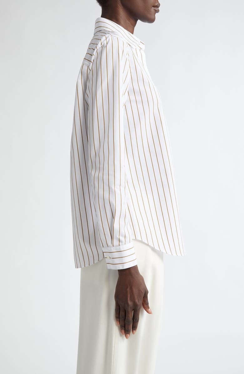 Lafayette 148 New York Hayward Stripe Cotton Button-Up Shirt, Alternate, color, 