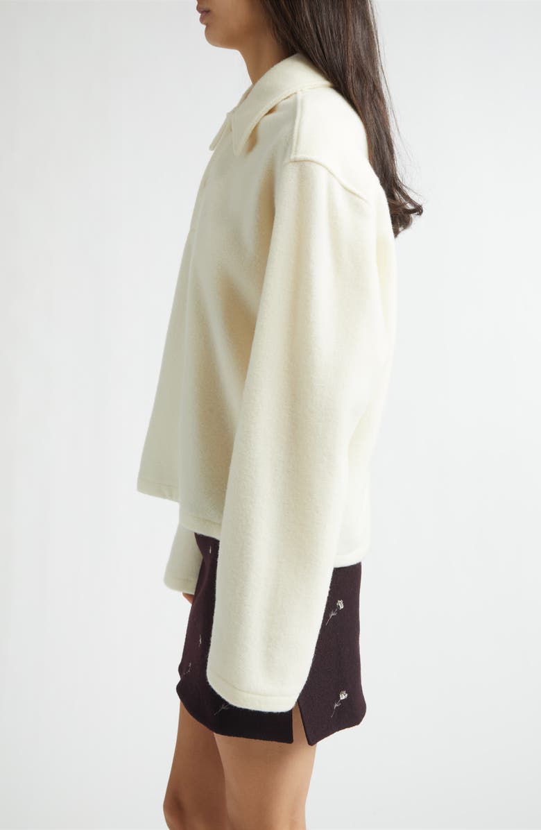 RIER Wool Fleece Polo, Alternate, color, Off White Fleece