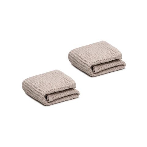 Waffle Turkish Cotton Hand Towels - Set of 2