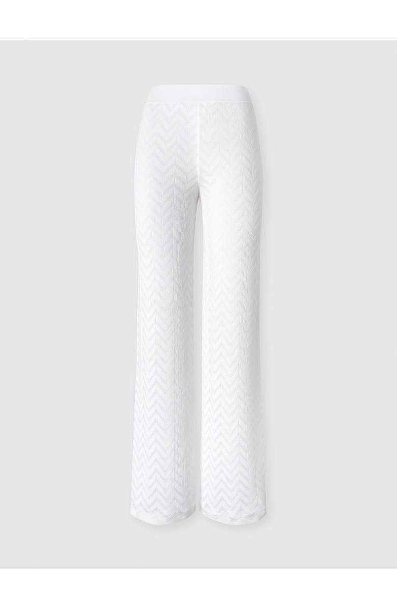 Missoni Straight-leg Stretch Chevron Cotton And Viscose Trousers, Main, color, White