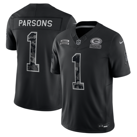 Men's Nike Micah Parsons Black Green Bay Packers 2026 Salute to Service Stitched Limited Jersey