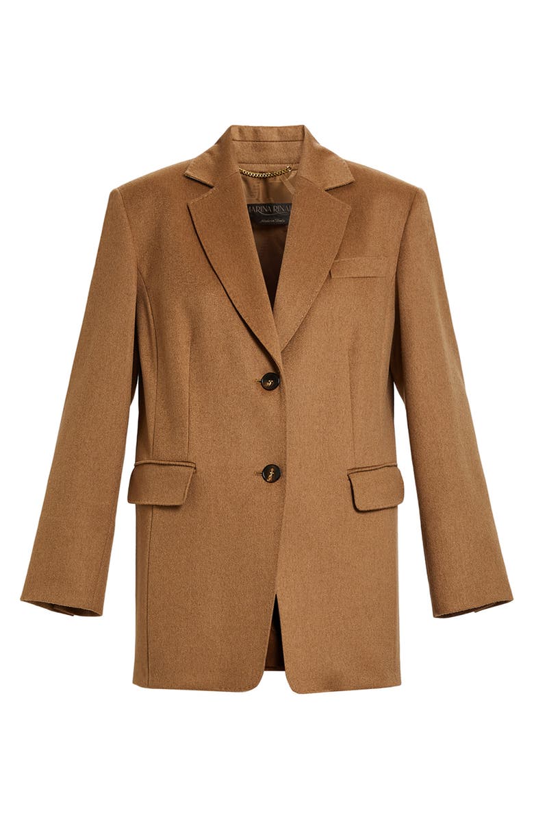 Marina Rinaldi Camel Wool Blazer, Alternate, color, 