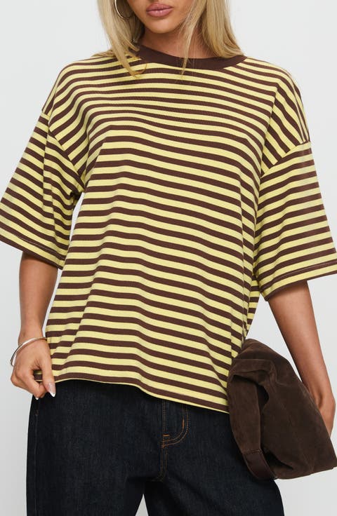 Settle Down Stripe Oversize T-Shirt