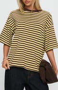 Princess Polly Settle Down Stripe Oversize T-Shirt
