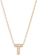 Nordstrom Pavé Cubic Zirconia Initial Necklace