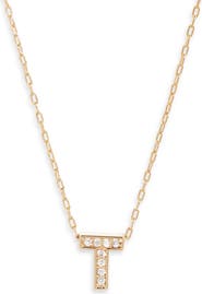 Nordstrom Pavé Cubic Zirconia Initial Necklace