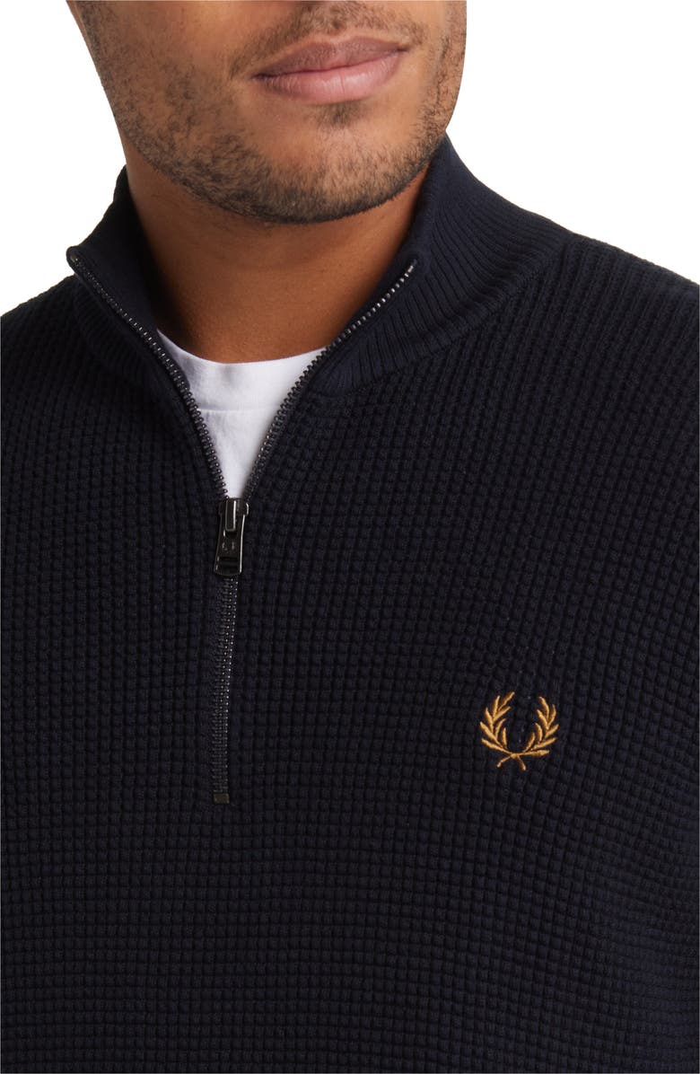Fred Perry Thermal Knit Half-Zip Sweater, Alternate, color, 