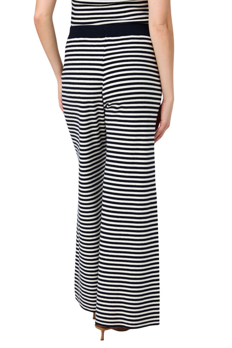 Stripe Wide Leg Sweater Pants, Alternate, color, NAVY / CREAM