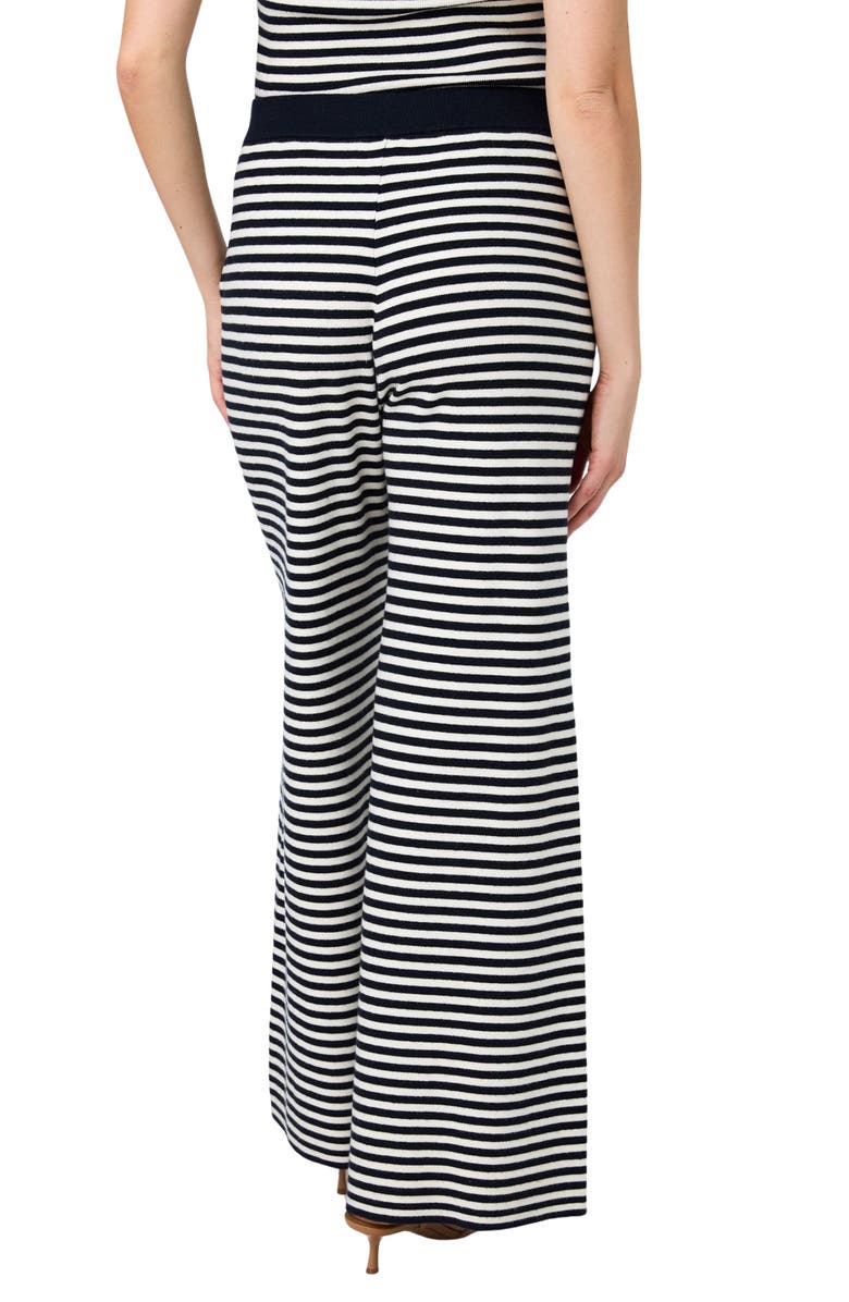 French Connection Stripe Wide Leg Sweater Pants, Alternate, color, Navy / Cream