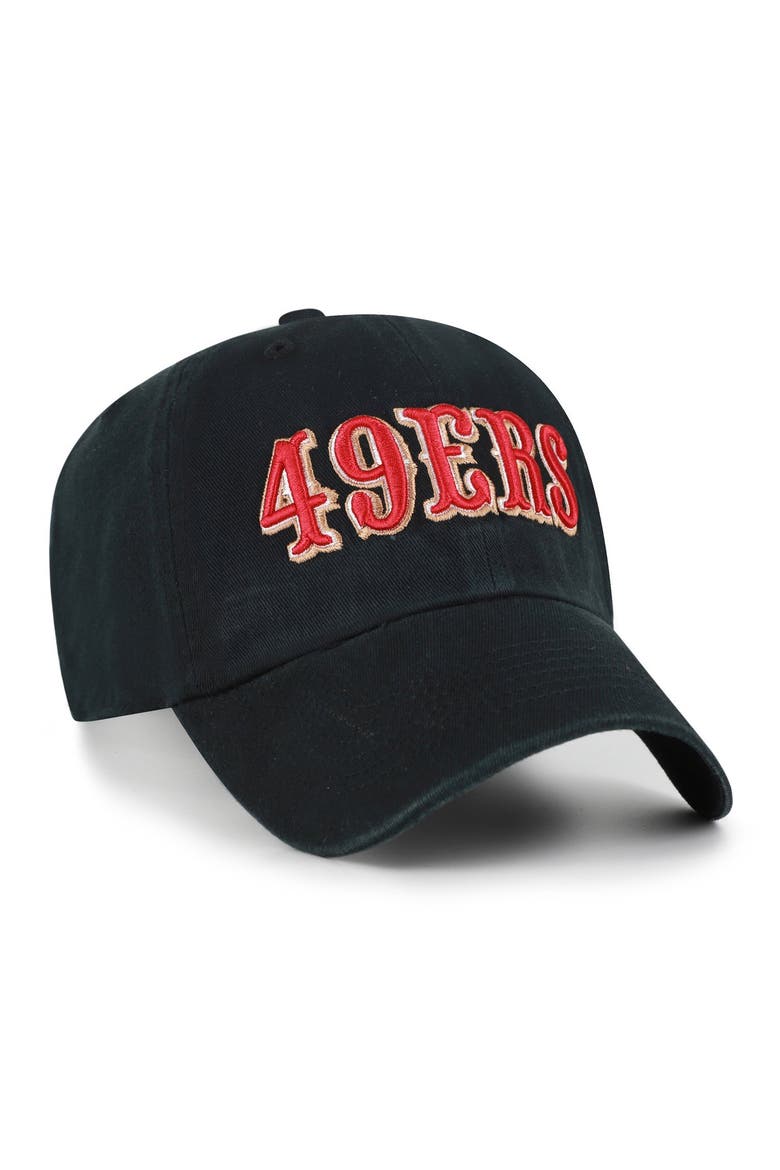 Men's '47 Black San Francisco 49ers Clean Up Team Script Adjustable Hat, Alternate, color, Black