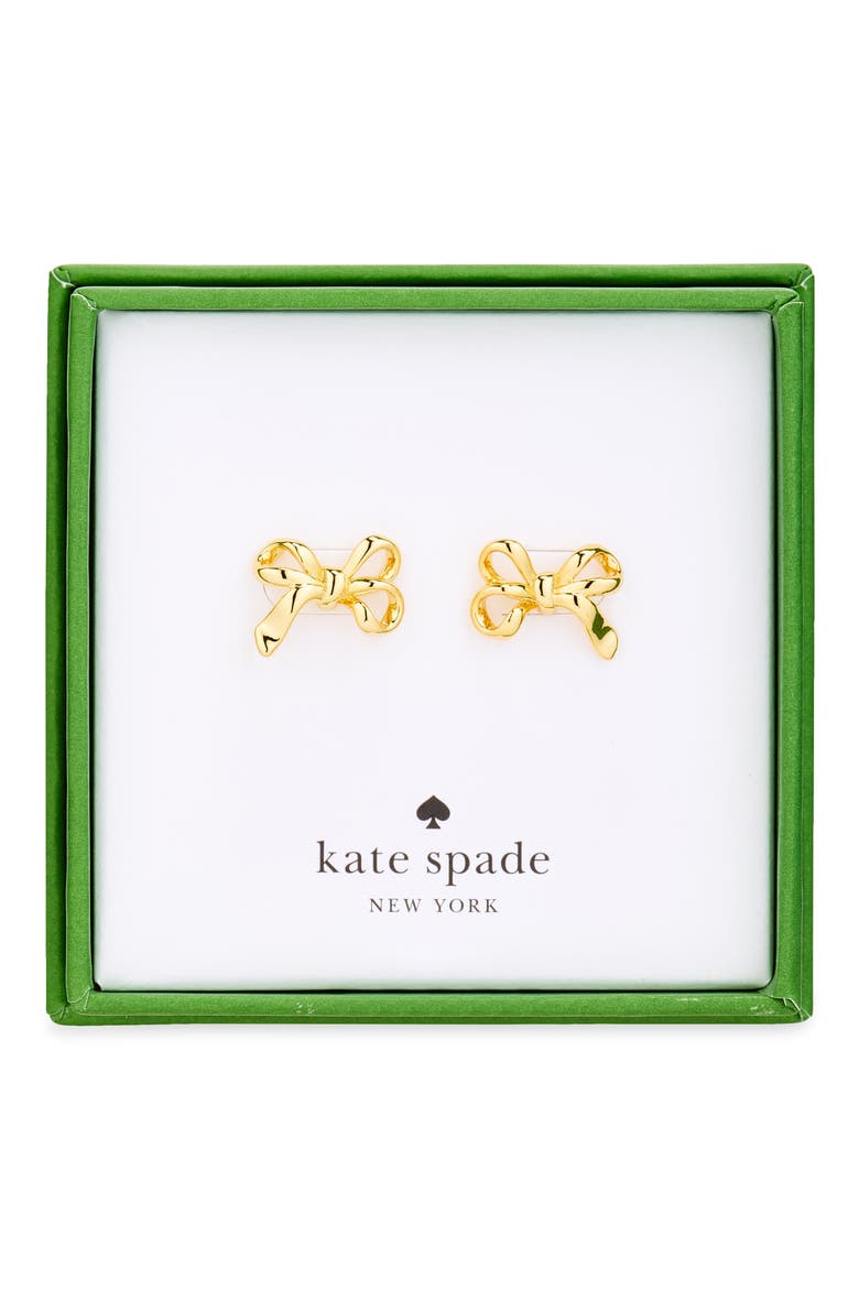 Bow Stud Earrings, Main, color, GOLD
