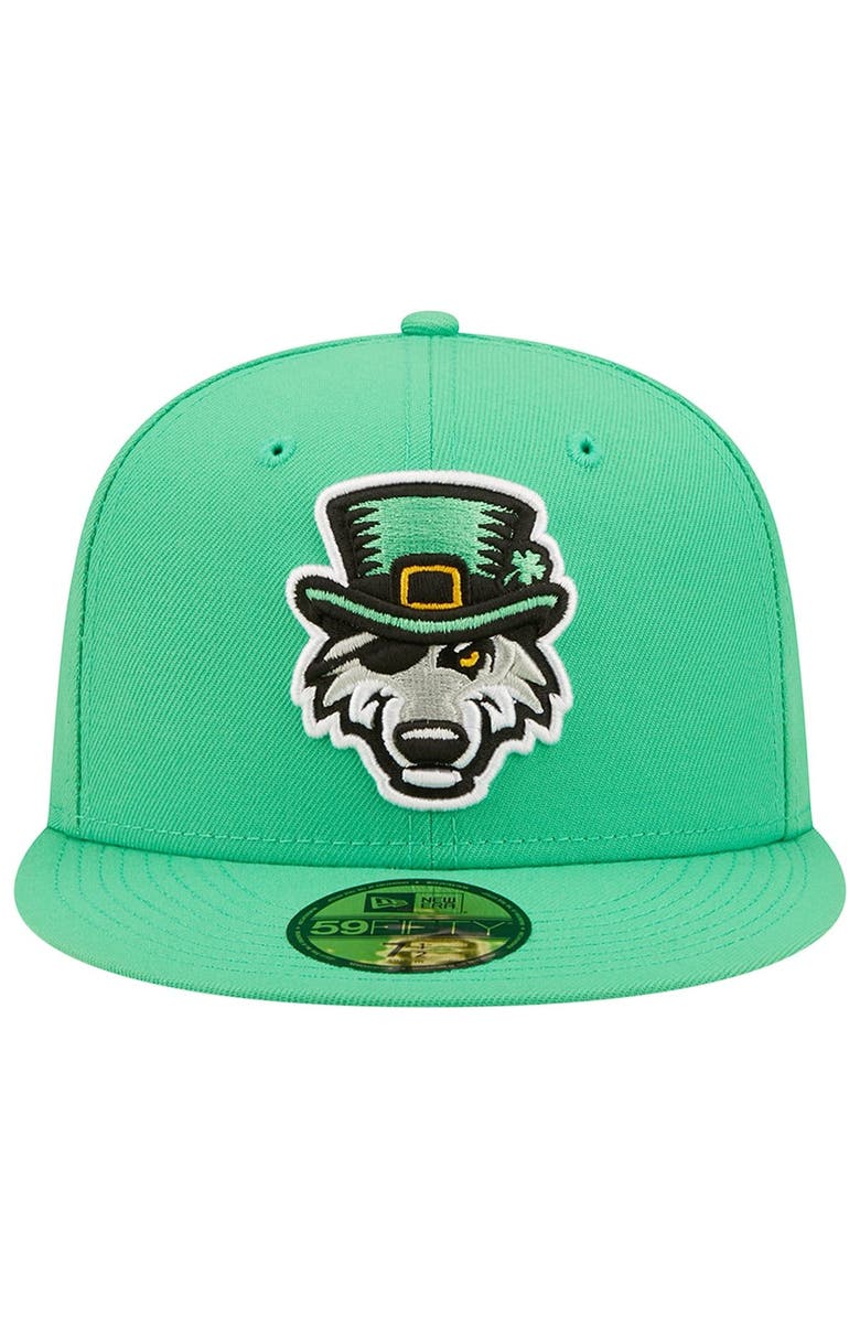 New Era Men's New Era Green Erie SeaWolves Theme Night 59FIFTY Fitted Hat, Alternate, color, 