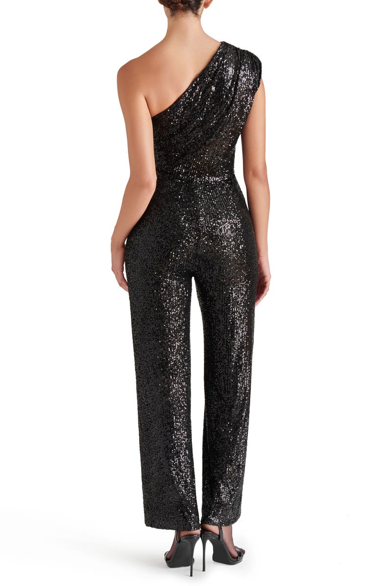 Steve Madden Sequin One-Shoulder Jumpsuit, Alternate, color,